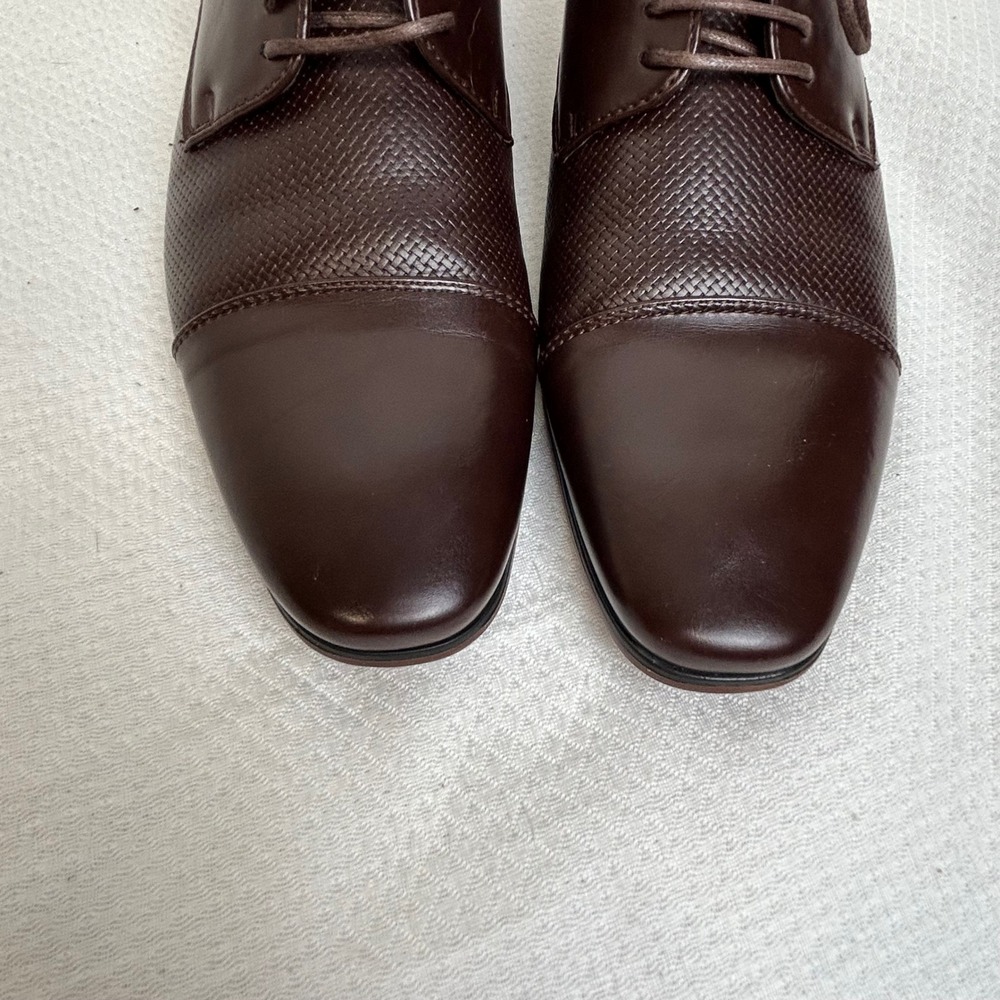 Perry Ellis Portfolio Duke Dark Brown Cap Toe Oxford Dress Shoes PEJSN17096B-2 - Picture 2 of 8